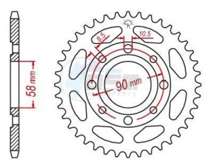 Product image: Esjot - 50-15001-43 - Chainwheel Steel TT Honda - 428 - 43 Teeth -  Identical to JTR269 - Made in Germany 