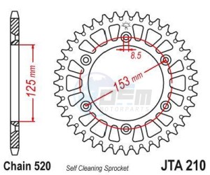 Product image: Esjot - 51-32045-45 - Chainwheel Alu TT Honda - 520 - 45 Teeth -  Identical to JTA210 - Made in Germany 