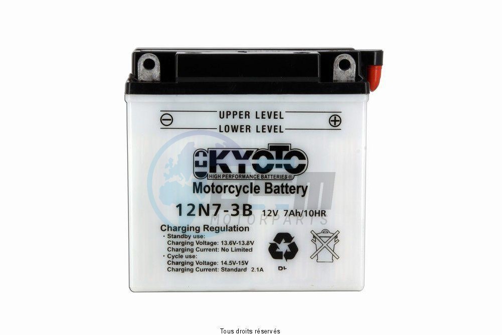 Product image: Kyoto - 712076 - Battery 12n7-3b L 137mm  W 76mm  H 134mm 12v 7ah Acid 0,60l  1