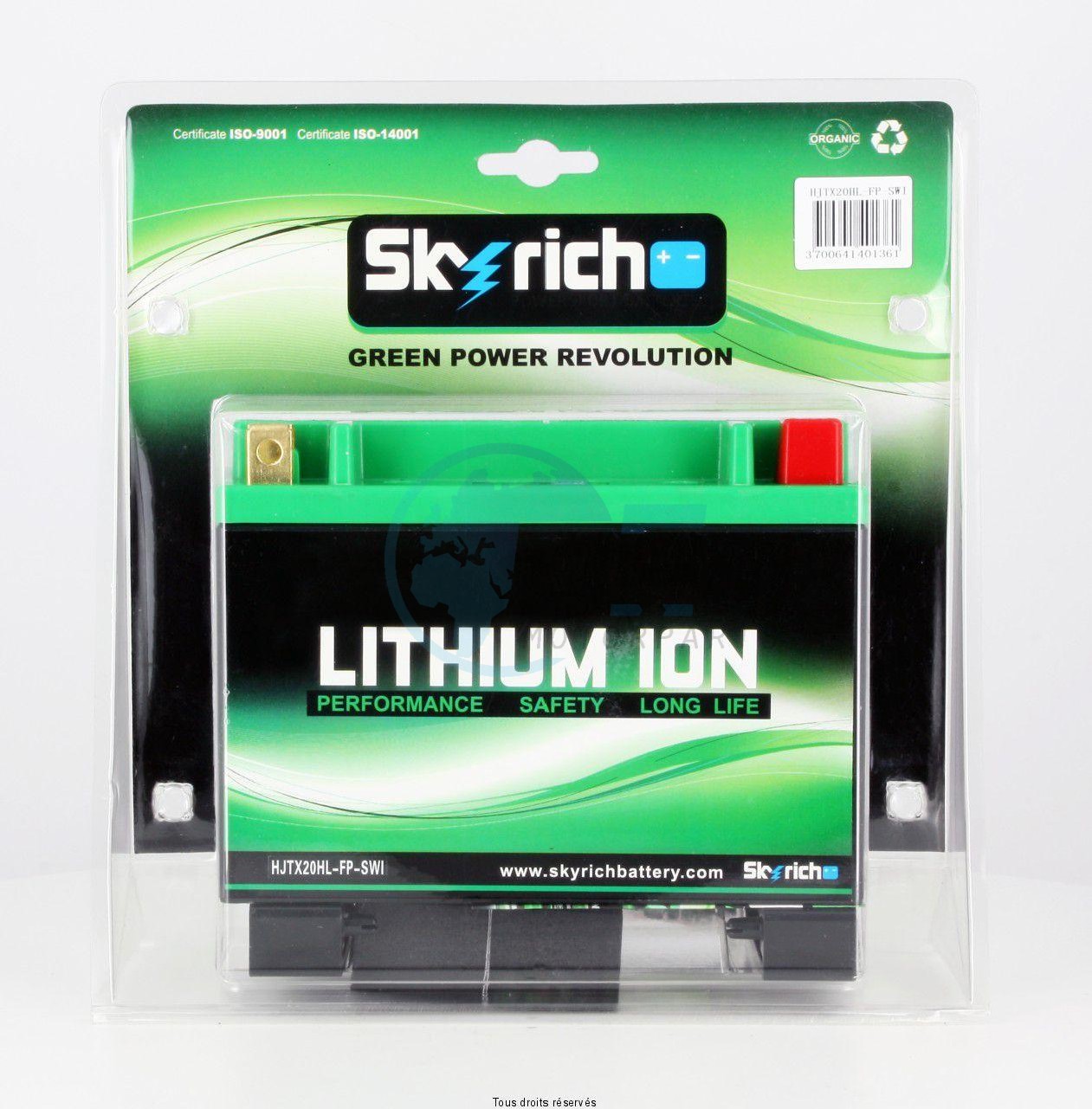 Product image: Skyrich - 612403 - Battery HJTX20(H)L-FP-S L 175mm  W  85mm  H 130mm with filler rings  H 155mm - +  4 connections  0