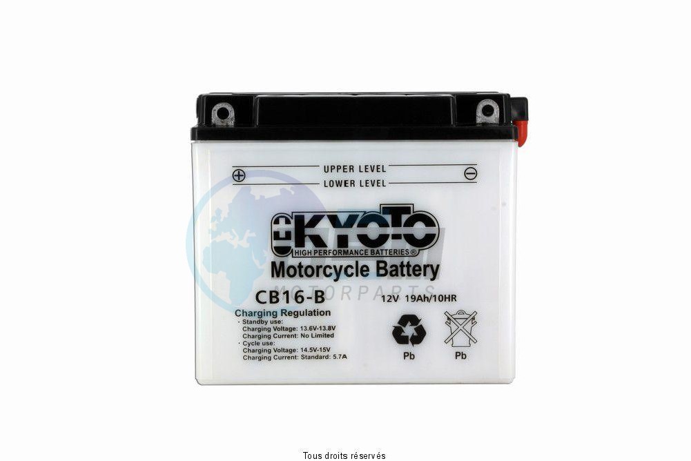 Product image: Kyoto - 712161 - Battery Yb16-b L 176mm  W 101mm  H 156mm 12v 19ah Acid 1,18l  0
