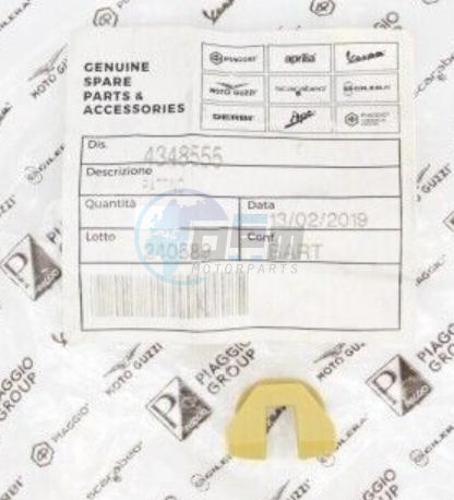 Product image: Piaggio - 4348555 - Shoe for driving pulley rollers' housing  1