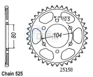 Product image: Esjot - 50-29018-40 - Chainwheel Steel Kawasaki - 525 - 40 Teeth -  Identical to JTR1489 - Made in Germany 