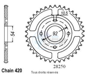 Product image: Sifam - 28250CZ46 - Chain wheel rear Tzr50 / Power50 97-   Type 420/Z46 