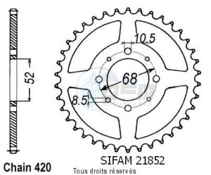 Product image: Sifam - 21852CZ51 - Chain wheel rear Ts 50 Xk 84-96   Type 420/Z51 