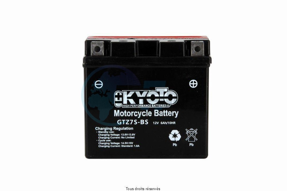 Product image: Kyoto - 712080 - Battery Ytz7s-bs - Ss Entr. AGM L 114mm  W 70mm  H 105mm 12v 6ah Acid 0.28l  1