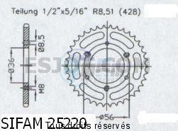 Product image: Sifam - 25220CZ35 - Chain wheel Polaris 50/90 Predator   Type 428/Z35  0