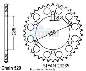 Product image: Sifam - 23235CZ46 - Chain wheel rear Rgv 250 89-90   Type 520/Z46 