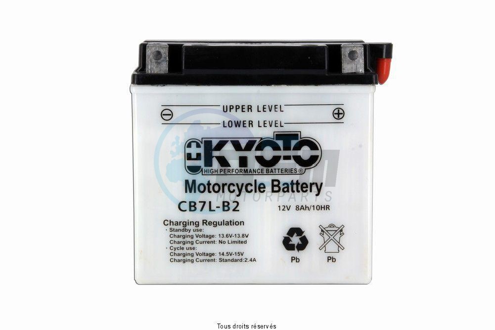 Product image: Kyoto - 712061 - Battery Yb7l-b2 L 137mm  W 76mm  H 134mm 12v 8ah Acid 0,6l  1
