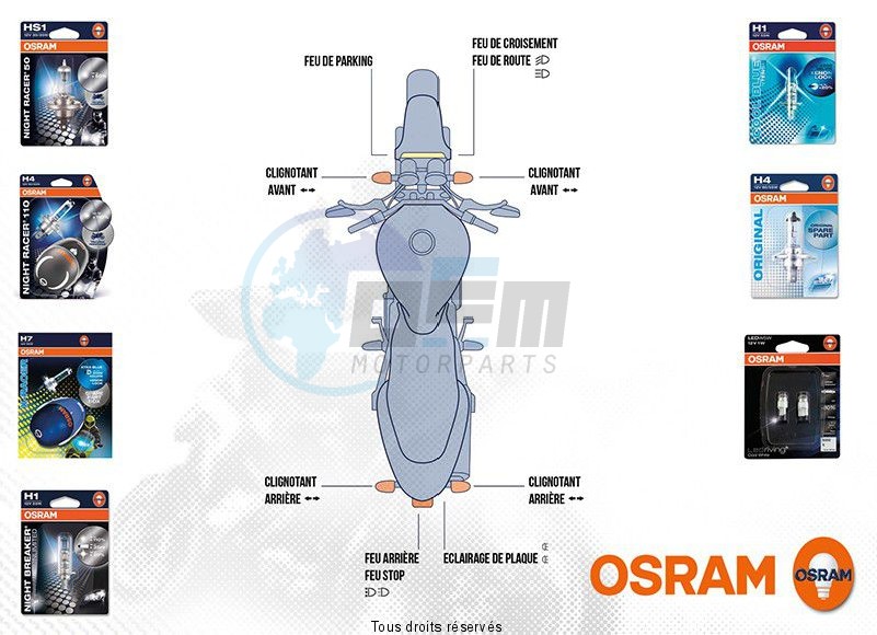 Product image: Osram - KITAMP04S21 - Light Light bulb kit Honda XLV 125 Varadero 2001-    0