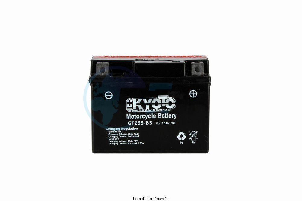 Product image: Kyoto - 712058 - Battery Ytz5s-bs - Ss Entr. AGM L 114mm  W 71mm  H 86mm 12v 3ah Acid 0.20l  1