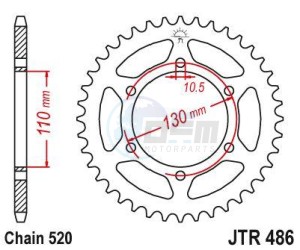 Product image: Esjot - 50-32029-38 - Chainwheel Steel Kawasaki - 520 - 38 Teeth -  Identical to JTR486 - Made in Germany 