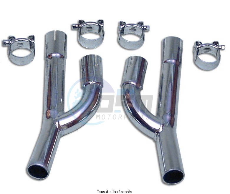 Product image: Marving - 01K2052 - Link Pipe Z400/500/550 Not Approved Chrome   0