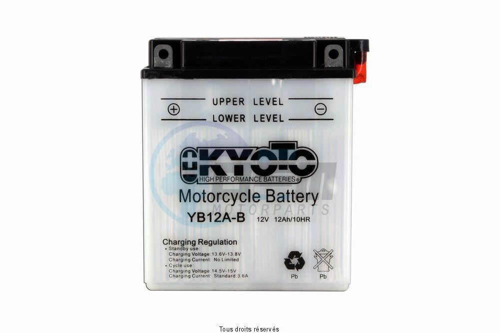 Product image: Kyoto - 712123 - Battery Yb12a-b L 135mm  W 81mm  H 161mm 12v 12ah Acid 0,78l  0
