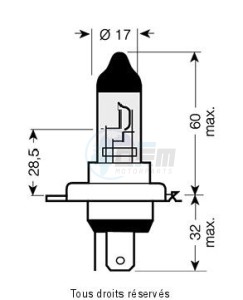 Product image: Kyoto - OP64193K - Lamp H4 - 12v 60/55w P43t Delivery package with 1 pcs 