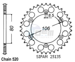 Product image: Esjot - 50-32054-49 - Chainwheel Steel Aprilia - 520 - 49 Teeth -  Identical to JTR22 - Made in Germany 