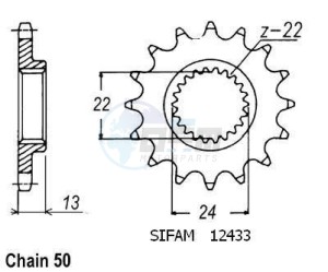 Product image: Esjot - 50-35039-16 - Sprocket Bombardier - 530 - 16 Teeth -  Identical to JTF3411 - Made in Germany 