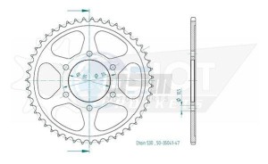 Product image: Esjot - 50-29041-47 - Chainwheel Steel BMW diam.  Ã˜8.5mm - 525 - 47 Teeth -  Identical to JTR6 - Made in Germany 