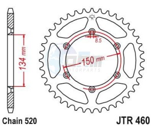 Product image: Esjot - 50-32024-49 - Chainwheel Steel TT Kawasaki - 520 - 49 Teeth -  Identical to JTR460 - Made in Germany 