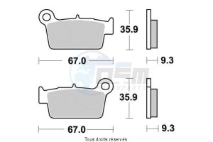 Product image: Kyoto - S2017 - Brake Pad Kyoto Semi-Metal KAWASAKI KX-F 450 2010-2015   