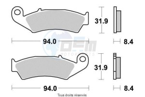 Product image: Vesrah - VD139/2JL - Brake Pad Vesrah Sinter Metal      VD139/2JL 
