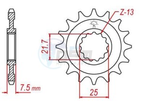 Product image: Esjot - 50-32035-16S - Sprocket Lightweight Kawasaki-Yamaha - 520 - 16 Teeth - Made in Germany 