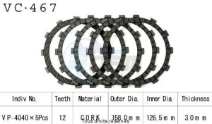 Product image: Kyoto - VC467 - Clutch Plate kit complete El250 Eliminator   