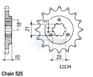 Product image: Esjot - 50-29015-15 - Sprocket Suzuki - 525 - 15 Teeth -  Identical to JTF1448 - Made in Germany 