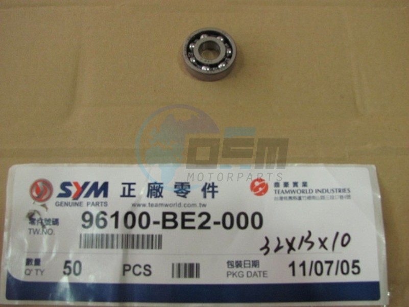 Product image: Sym - 96100-BE2-000 - RAD.BALL BEARING.6303T  0