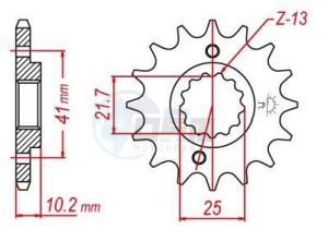 Product image: Esjot - 50-32037-15 - Sprocket 13 CANNELURES - 520 - 15 Teeth -  Identical to JTF308 - Made in Germany 