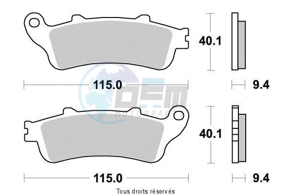 Product image: Kyoto - S1165 - Brake Pad Kyoto Semi-Metal   S1165  1