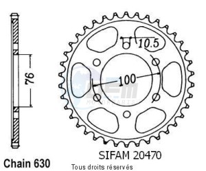 Product image: Sifam - 20470CZ41 - Chain wheel rear Gsx 750 E 80-82   Type 630/Z41 