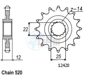 Product image: Esjot - 50-32112-13 - Sprocket TT Gas Gas - 520 - 13 Teeth -  Identical to JTF715 - Made in Germany 