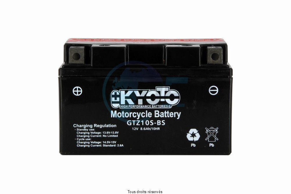 Product image: Kyoto - 712104 - Battery Ytz10s-bs - Ss Entr. AGM L 150mm  W 87mm  H  93mm 12v 8.6ah Acid 0.43l  0