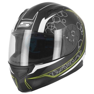 Product image: S-Line - IAP1G1901 - Helmet Full Face S448 APEX GRAPHIC - Black Mat/Yellow Fluo - Size XS 