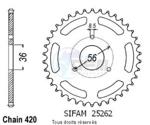 Product image: Sifam - 25262CZ28 - Chain wheel rear Suzuki Jr 50 85-06   Type 420/Z28 
