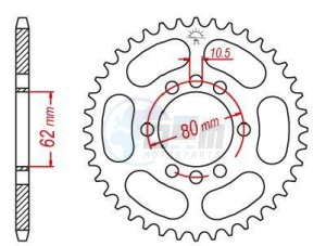 Product image: Esjot - 50-15003-49 - Chainwheel Steel TT Yamaha - 428 - 49 Teeth -  Identical to JTR843 - Made in Germany 