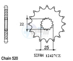 Product image: Esjot - 50-32090-13 - Sprocket TT TM - 520 - 13 Teeth - Made in Germany 