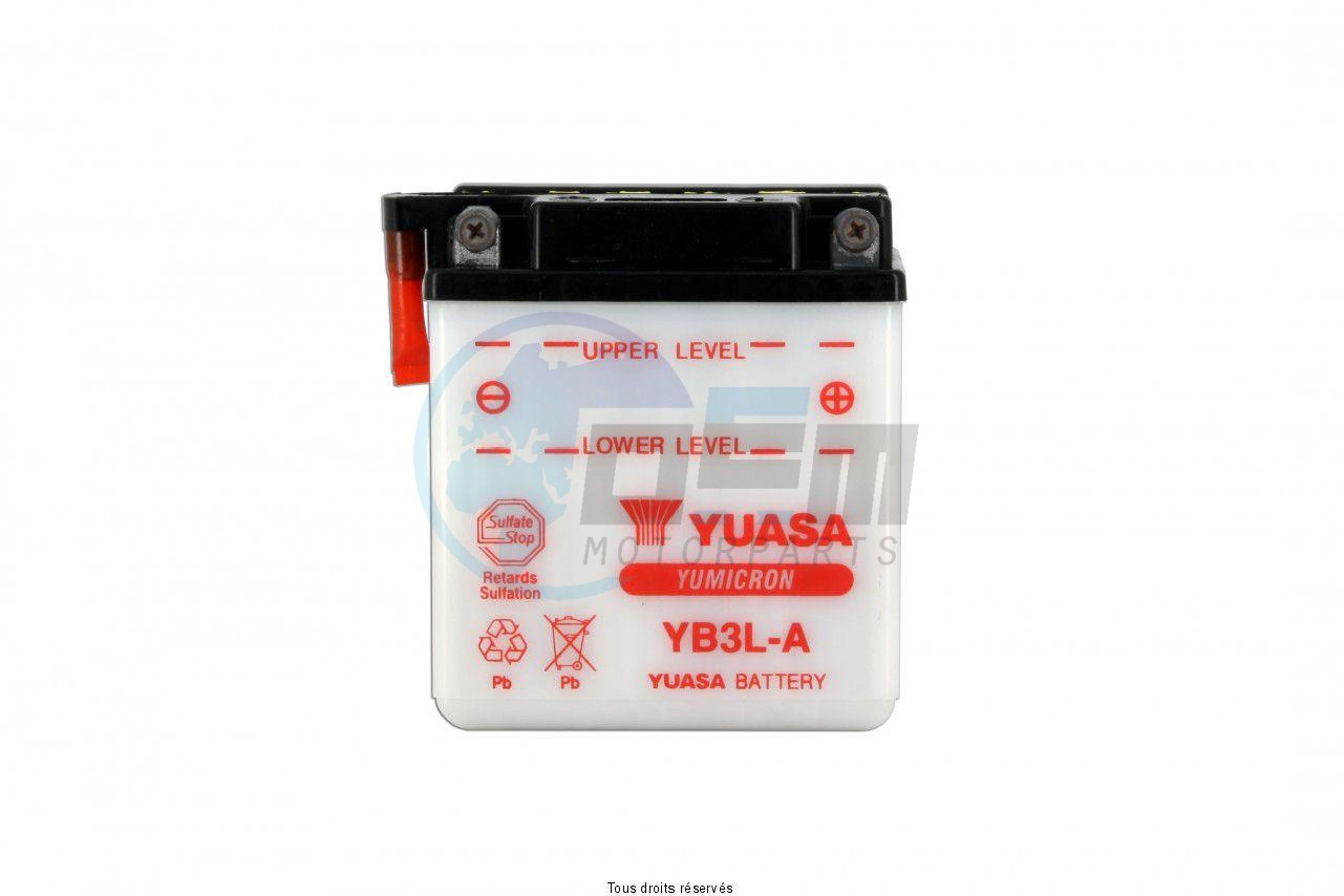 Product image: Yuasa - 812031 - Battery Yb3l-a L 99mm  W 57mm  H 111mm 12v 3ah  1