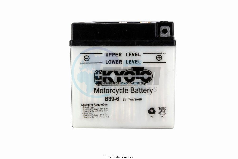Product image: Kyoto - 706131 - Battery B39-6 L 126mm  W 48mm  H 126mm 6v 7ah Acid 0,3l  0