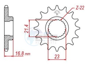 Product image: Esjot - 50-32039-16 - Sprocket Yamaha - 520 - 16 Teeth -  Identical to JTF582 - Made in Germany 