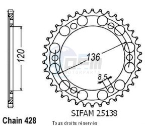 Product image: Sifam - 25138CZ47 - Chain wheel rear Tzr 125 R 92-93   Type 428/Z47 