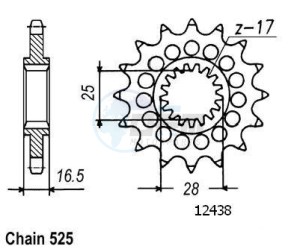 Product image: Esjot - 50-29026-17 - Sprocket KTM - 525 - 17 Teeth -  Identical to JTF1904 - Made in Germany 