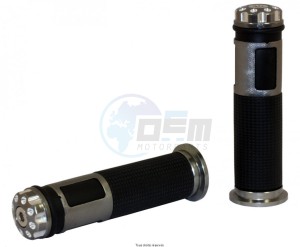 Product image: Sifam - POI6103 - Handlebar Grips Bicolors Silver Length : 128mm - Ø : 22/24mm with Screw End Cap 