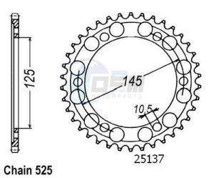 Product image: Esjot - 50-29009-44 - Chainwheel Steel - 525 - 44 Teeth - Made in Germany 