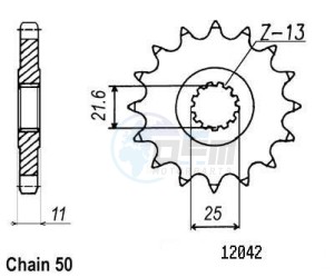 Product image: Esjot - 50-35017-17 - Sprocket Yamaha - 530 - 17 Teeth -  Identical to JTF580 - Made in Germany 