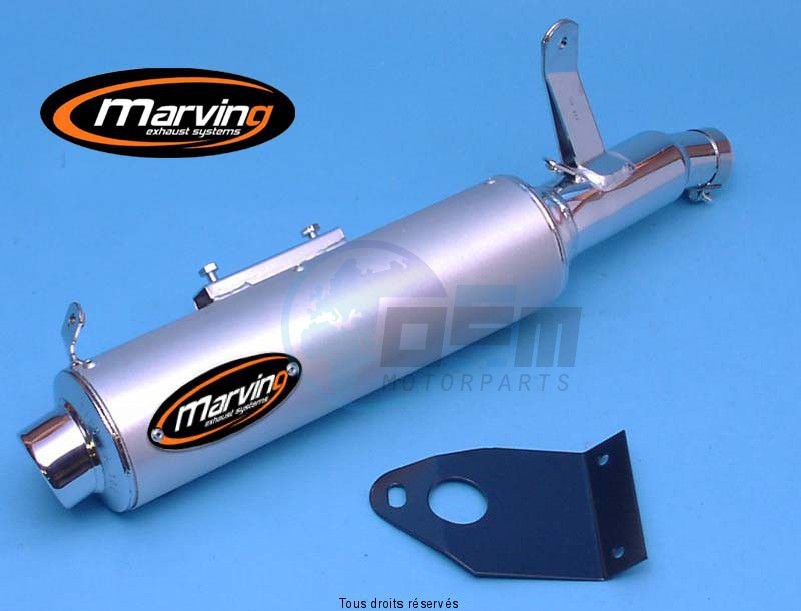 Product image: Marving - 01HA41 - Silencer  AMACAL XRV650 AFRICA TWIN Approved Ø100 Chrome Cover Alu  0