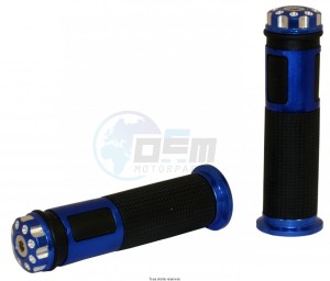Product image: Sifam - POI6101 - Handlebar Grips Bicolors Blue Length : 128mm - Ø : 22/24mm with Screw End Cap 