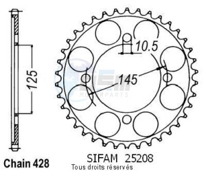 Product image: Sifam - 25208CZ59 - Chain wheel rear Xvs 125 Dragstar 00-   Type 428/Z59 