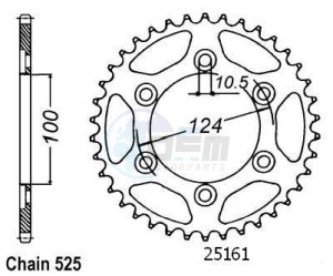 Product image: Esjot - 50-29021-43 - Chainwheel Steel Ducati - 525 - 43 Teeth -  Identical to JTR745 - Made in Germany 